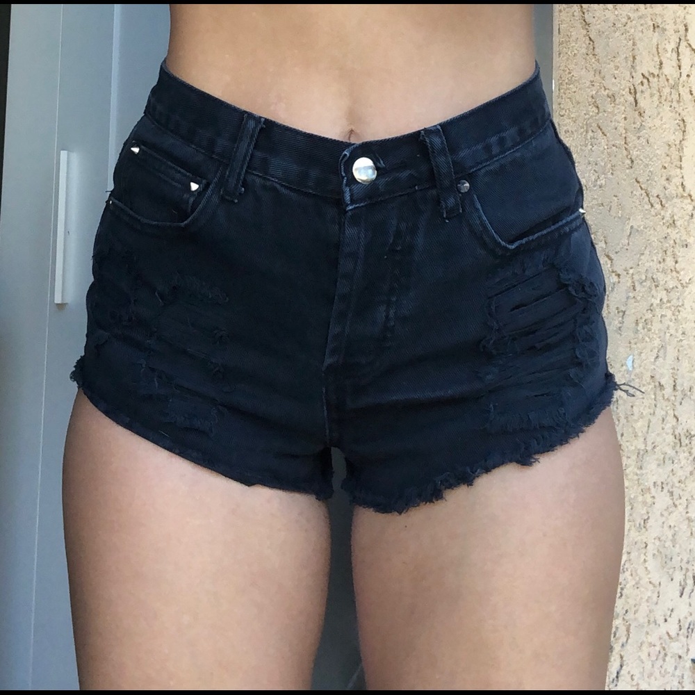Black high waisted  jean shorts